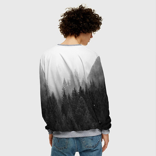 Мужской свитшот СТРАХА НЕТ СЛАВЯНЕ / 3D-Меланж – фото 4