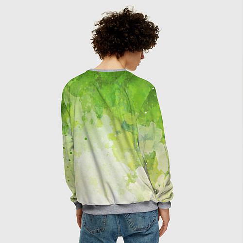 Мужской свитшот Задумчивый Шрек / 3D-Меланж – фото 4