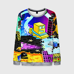 Свитшот мужской Geometry Dash: Art, цвет: 3D-меланж