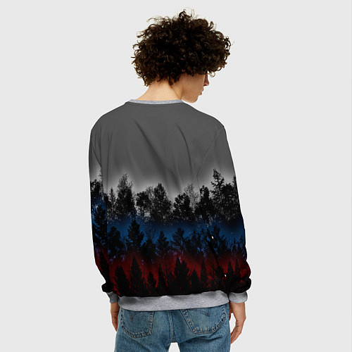 Мужской свитшот Флаг из леса / 3D-Меланж – фото 4