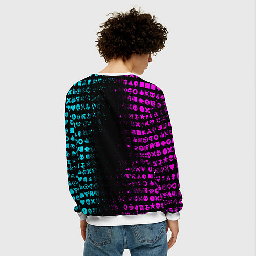 Мужской свитшот ЛЮБОВЬ СМЕРТЬ И РОБОТЫ / 3D-Белый – фото 4