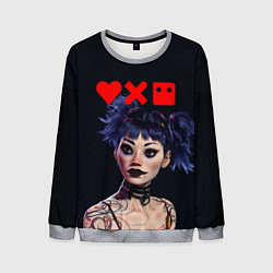 Свитшот мужской Love, Death and Robots Lora Z, цвет: 3D-меланж