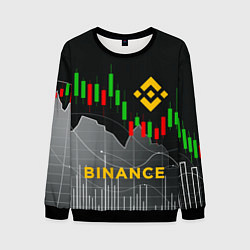 Свитшот мужской BINANCE БИНАНС ГРАФИК, цвет: 3D-черный