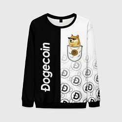 Свитшот мужской DOGECOIN DOGE КАРМАН, цвет: 3D-черный