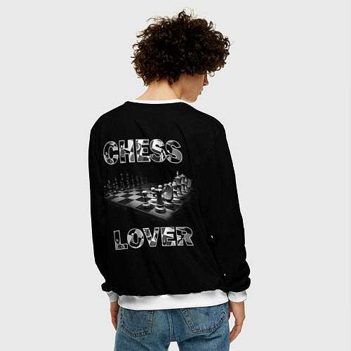 Мужской свитшот Chess Lover Любитель шахмат / 3D-Белый – фото 4