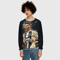 Свитшот мужской Криштиану Роналду Ювентус, цвет: 3D-меланж — фото 2