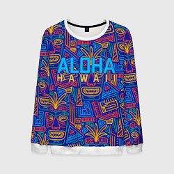 Свитшот мужской ALOHA HAWAII АЛОХА ГАВАЙИ, цвет: 3D-белый