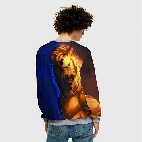 Мужской свитшот Furry lion / 3D-Меланж – фото 4