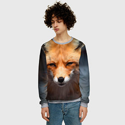 Свитшот мужской Хитрая лисица, цвет: 3D-меланж — фото 2