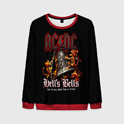 Свитшот мужской ACDC Hells Bells, цвет: 3D-красный