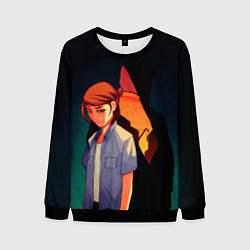 Свитшот мужской Анимационные Элли и Джоел, цвет: 3D-черный