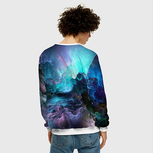 Мужской свитшот Космическое море / 3D-Белый – фото 4