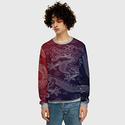 Свитшот мужской Традиционный китайский дракон, цвет: 3D-меланж — фото 2