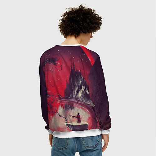 Мужской свитшот ЗМЕЙ ДРАКОН 3D / 3D-Белый – фото 4