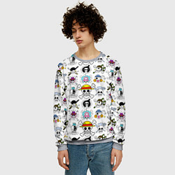 Свитшот мужской Веселые Роджеры пиратов Соломенной Шляпы, цвет: 3D-меланж — фото 2