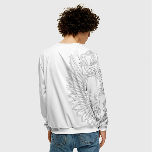 Мужской свитшот Russia MSKSide - Colorless / 3D-Белый – фото 4