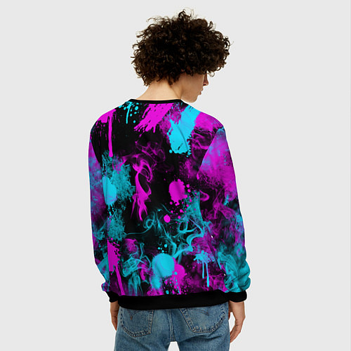 Мужской свитшот FREE FIRE NEON / 3D-Черный – фото 4