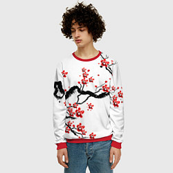 Свитшот мужской САКУРА ЦВЕТЁТ И БЛАГАУХАЕТ, цвет: 3D-красный — фото 2