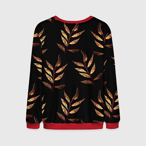 Мужской свитшот Золотисто-красные листья / 3D-Красный – фото 2