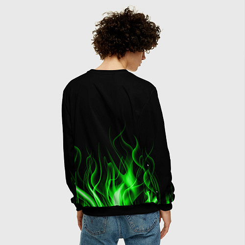 Мужской свитшот MINECRAFT TEXTURE FIRE / 3D-Черный – фото 4