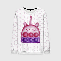 Свитшот мужской POP IT ЕДИНОРОГ ПОП ИТ, цвет: 3D-белый