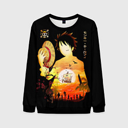 Свитшот мужской Силуэт Луффи One piece, цвет: 3D-черный