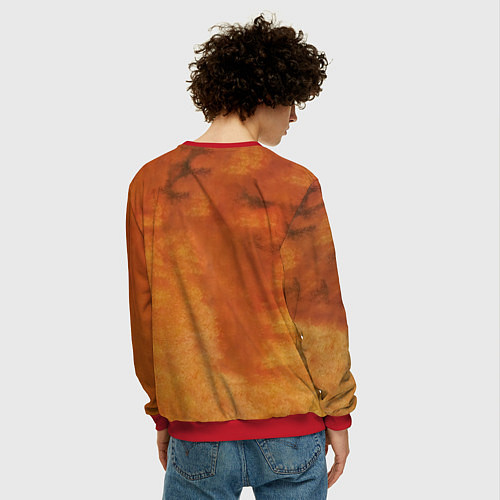 Мужской свитшот Low - David Bowie / 3D-Красный – фото 4