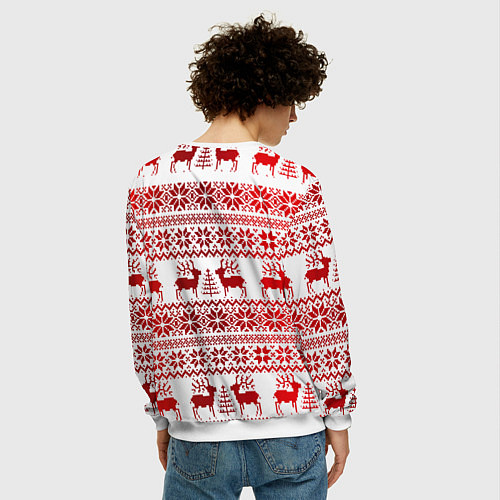 Мужской свитшот Зимний лес / 3D-Белый – фото 4