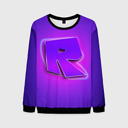 Свитшот мужской ROBLOX NEON LOGO РОБЛОКС, цвет: 3D-черный