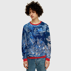 Свитшот мужской Снежинки макро snowflakes macro, цвет: 3D-красный — фото 2