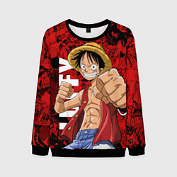 Свитшот мужской Манки Д Луффи, One Piece, цвет: 3D-черный