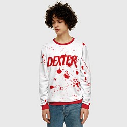 Свитшот мужской Dexter logo Декстер брызги крови, цвет: 3D-красный — фото 2