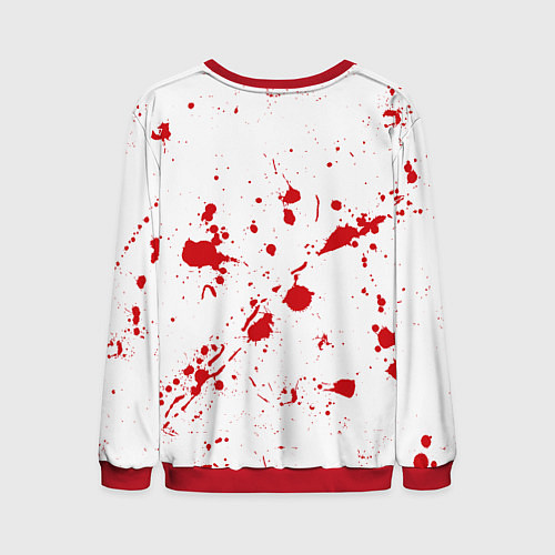Мужской свитшот Dexter logo Декстер брызги крови / 3D-Красный – фото 2