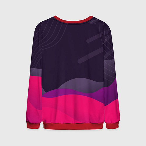 Мужской свитшот Игра в кальмара - с милым котиком / 3D-Красный – фото 2