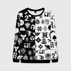Свитшот мужской DESTINY LOGOBOMBING ЧЁРНО БЕЛОЕ, цвет: 3D-черный