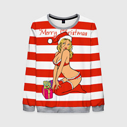 Свитшот мужской Sexy Merry Christmas, цвет: 3D-меланж