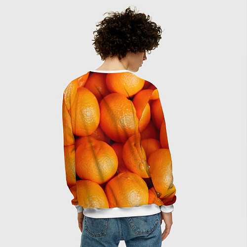 Мужской свитшот Мандаринчик чик / 3D-Белый – фото 4