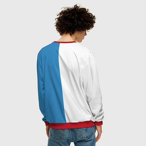 Мужской свитшот Крутые Санта и Олень / 3D-Красный – фото 4