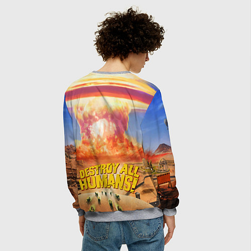 Мужской свитшот Destroy all Aliens / 3D-Меланж – фото 4