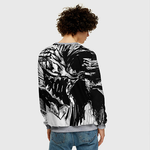 Мужской свитшот БЕРСЕРК РИСУНОК BERSERK / 3D-Меланж – фото 4
