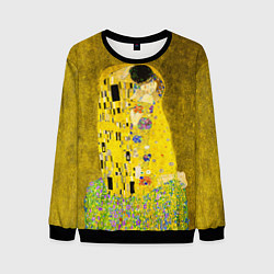 Свитшот мужской Влюблённые поцелуй художник Климт, цвет: 3D-черный