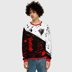 Свитшот мужской Berserk: Черная маска, цвет: 3D-красный — фото 2