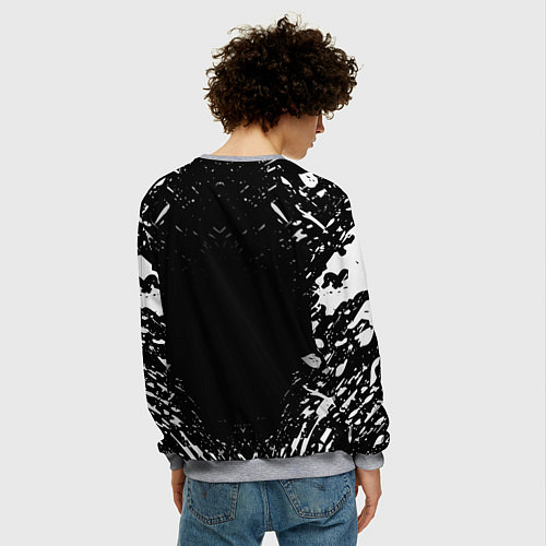 Мужской свитшот БЕРСЕРК БЕЛОЕ КЛЕЙМО / 3D-Меланж – фото 4