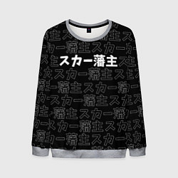 Свитшот мужской SCARLXRD WHITE LOGO PATTERN КОНТУР, цвет: 3D-меланж