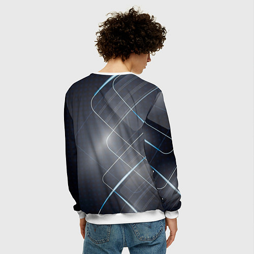 Мужской свитшот BMW Logo / 3D-Белый – фото 4