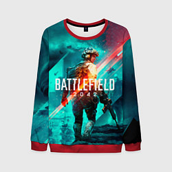 Свитшот мужской Battlefield 2042 игровой арт, цвет: 3D-красный