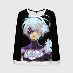 Свитшот мужской Венецианская девушка Nier automata 2b, цвет: 3D-белый