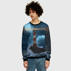 Свитшот мужской НОЧНОЙ МАЯК, цвет: 3D-черный — фото 2