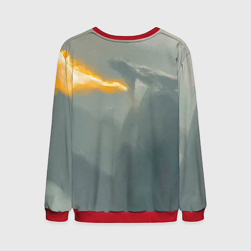 Мужской свитшот Dragonborne is here / 3D-Красный – фото 2