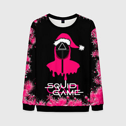 Свитшот мужской Squid Game : Игра в кальмара : СНЕЖИНКИ, цвет: 3D-черный